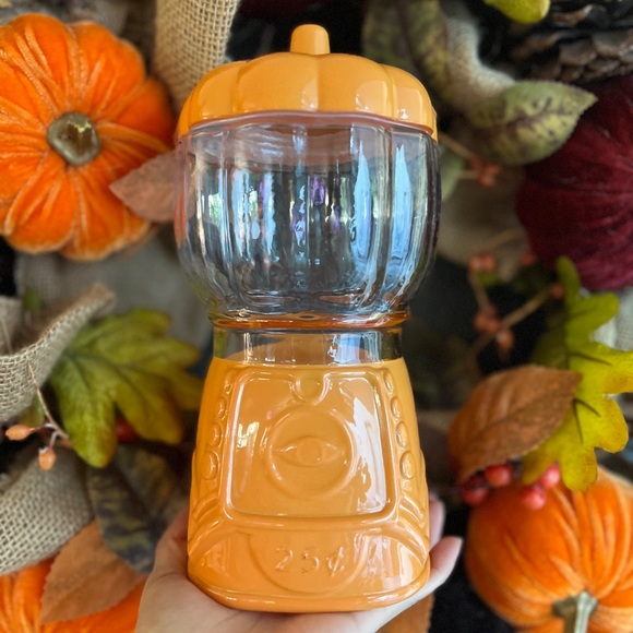 ✨NEW🎃Target Bullseye Playground Orange Pumpkin Glass Gumball Machine Jar🍭 - Picture 15 of 15
